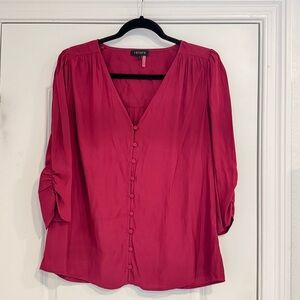 Women's Pink Button-Up Blouse L